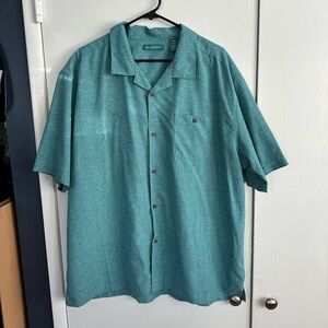 Cubavera Teal Short Sleeve Men's Shirt